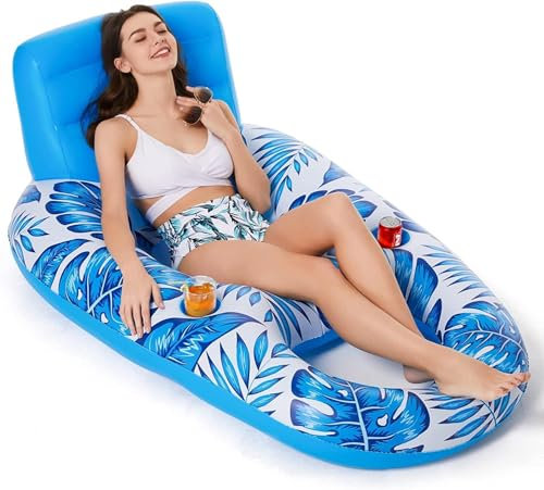 Bouee Piscine Adulte avec Porte Gobelet Fauteuil Gonflable de Piscine Matelas Gonflables Piscine