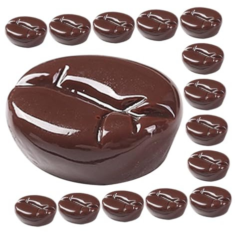 Garneck 20Pcs Realistic Simulation Coffee Beans for DIY Craft Decor and Restaurant Prop for Photography Displays and Party Decorations
