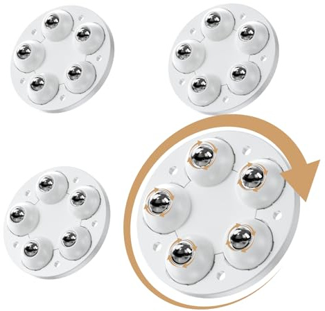 Self Adhesive Mini Caster Wheels, 360° Swivel Mute Universal Wheel Roller Casters, Appliance Sliders for Kitchen Appliances,Small Appliance Sliders countertop，Smoothly Move(White 4 Pack,2.4 Inch)