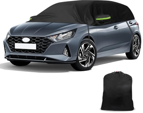 Copertura Auto Impermeabile Sostituzione per Hyundai i20 2008-2025, Copriauto Metà Morbida per Tetto Auto, Mezzo Garage Telone, Copertura Antivento per Tutte Stagioni, Resistente raggi UV