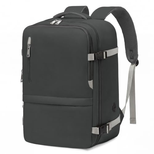VMIKIV Ryggsäck 40 x 30 x 20 för Ryanair 24L, Midnattsgrå, 40x30x20cm(24L), Klassisk | Flygbås reseryggsäck 40 x 20 x 25 x 25 med anti-stöldficka och vattentät ficka resväska herr dam, svart