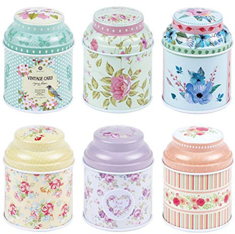 TooGet Boîtes Vides élégantes De Fer-blanc En Métal, Récipients De Stockage De Cuisine à La Maison, Mini-boîtes Pour Des Bougies De DIY, épices, Thé, Faveurs De Partie, Et Cadeaux (Cylindre 6PCS)