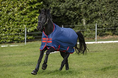 Horseware Mio Turnout Lite Decke, 0 g, Dunkelblau, Rot, 7'0/213