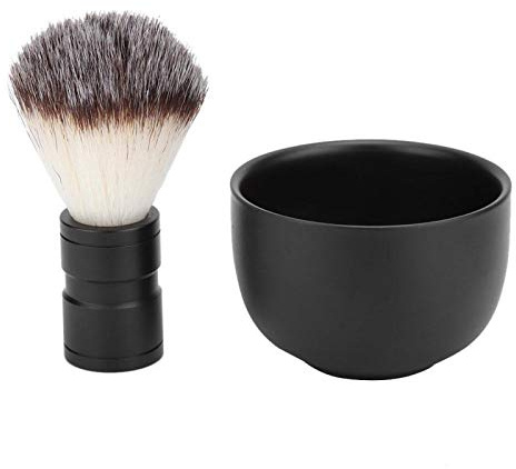 Set Pennelli Da Barba, 2 Pezzi Ciotola Da Barba In Acciaio Inossidabile Per Capelli Di Tasso Barba Kit Pennello Da Barba Pennello Di Tasso per Gli Uomini Marito Papà(Set da 2 pezzi)