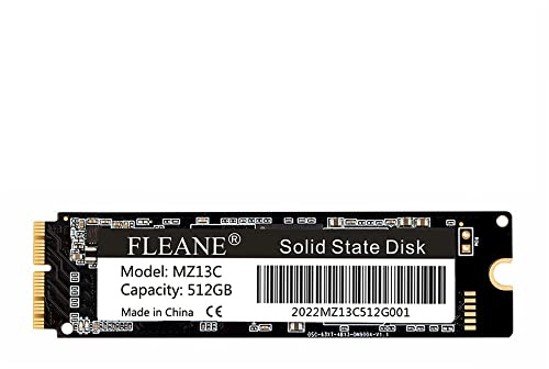 FLEANE MZ13C 512 Go SSD pour MacBook Air (mi-2013-2017) A1465 A1466, MacBook Pro (fin 2013-2015) A1398 A1502, iMac Pro A1481 (fin 2013), Mac Mini A1347 (fin 2014)