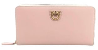 Pinko Ryder Zip Around Vitello Seta, Accessori da viaggio- Portafogli Donna, O81q_cipria-antique Gold, U