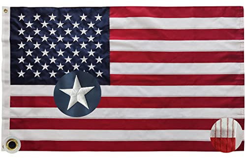 American Flag 90 * 150cm - Amerikanisch Flagge USA Fahne mit Eingestickte Sterne Messing-Ösen 210d Nylon-Material mit Genähten Streifen Premium Wetterfeste Flaggen für Draußen und Drinnen