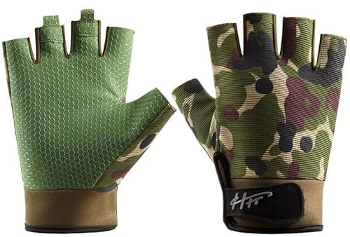 SUJAYU Fingerlose Handschuhe, Angelhandschuhe Paddelhandschuhe Segelhandschuhe Ruderhandschuhe Kajakhandschuhe Wasserhandschuhe Sporthandschuhe Angelhandschuhe Herren & Damen (Grün, S)