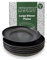 KYKO Plastic Plates Set of 6 Reusable Lightweight Unbreakable 9 inch Microwave & Dishwasher Safe Dinner Plates for Kids, Children, Adult, Elderly All Occasion, BPA Free, Food Safe (Black)