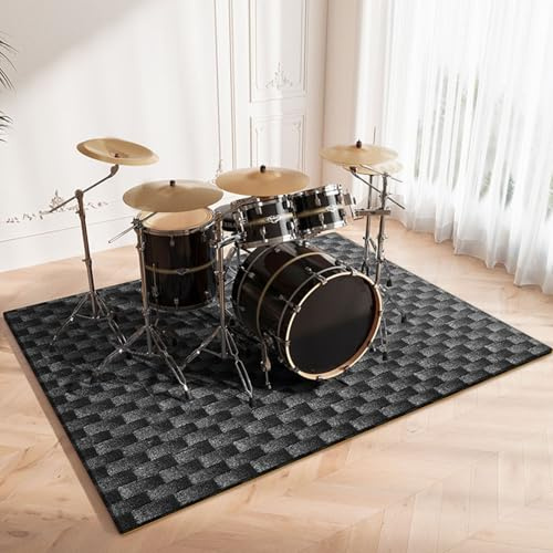 Drum Rug Drum Mat Outdoor Indoor Electronic Drum Carpet Non-Slip Soundproof Mat Drum Area Rug for Drum Kits, Bass Drum Snare Percussion E-Drum Rug Drum Blanket Accessories for Studio 120 x 80 cm