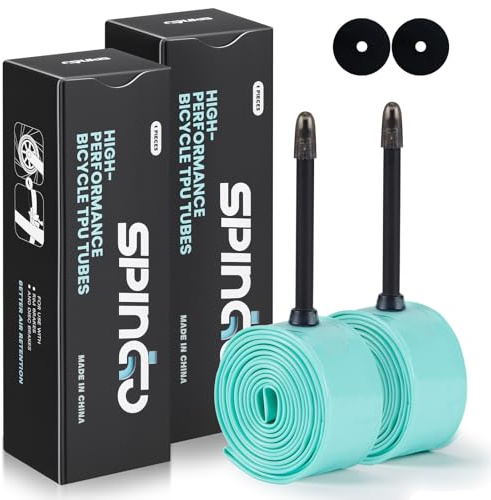 2er-Pack SPINGO TPU Schlauch Rennrad 700C x 23–32C, Ultraleicht 46g Rennrad Schlauch Pannensicher TPU Fahrradschlauch mit Presta Ventil 48mm/60mm/80mm