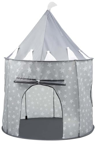 Crystals Kids Pop Up Play Tent – Princess Castle Playhouse for Children | Sensory Tents for Children | Barbie Kid Tent | Foldable Pop Up Playhouse Fun Toy (Grey Tent)