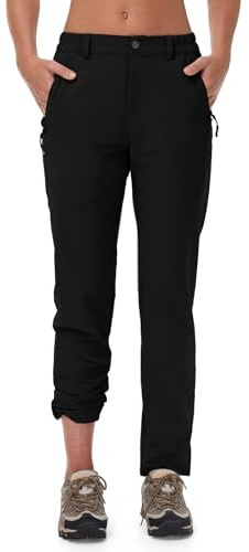 Rdruko Womens Hiking Trousers with 3 Zip Pockets, Black M