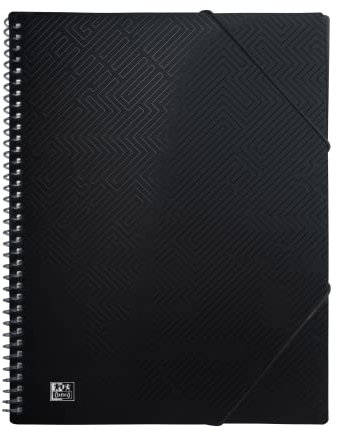 Oxford Ring-Mappe A4, Urban, Präsentations-Sichtbuch mit 40 Hüllen, Kunststoff, schwarz, 1 Stück