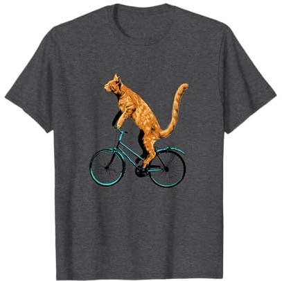 Cat Riding Bicycle T-Shirt - Funny Cat Tee for a Cyclist T-Shirt