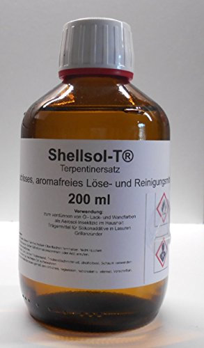 200 ml Shellsol-T®, sustituto de trementina, disolvente inodoro y limpiador de brochas
