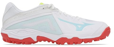 Mizuno Herren Wave Lynx Feldhockey-Schuh, White/Clearwater/Cayenne, 38 EU
