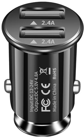 Zigarettenanzünder USB Ladegerät, 24W/4.8A Usb Zigarettenanzünder Adapter 2-Port USB Auto Adapter Kfz Ladegerät Autoladegerät Zigarettenanzünder für USB-Kompatible Geräte für iPhone, iPad Air, Samsung