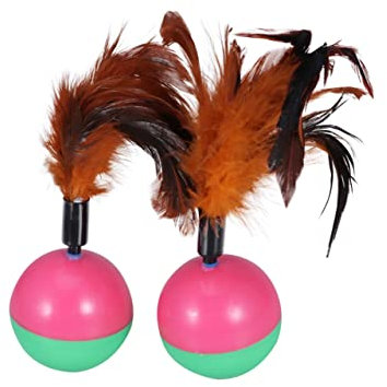minkissy 2 Pcs Cat Toy Teething Toy cat Scratching Toy Cat Teaser Toy Interactive cat Roller pet cat Training Tumbler cat Tumbler Toy Will Move Toys