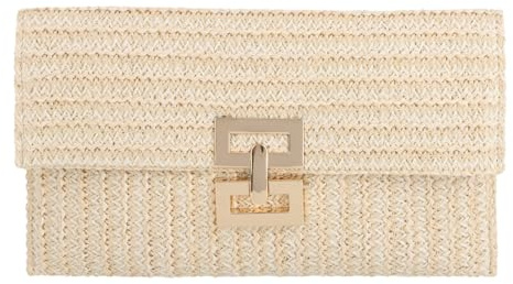 EVEOUT Clutch de Paja Mujer Bolso de Boda Fiesta Paja Carteras de mano Tejido para Vacaciones Playa