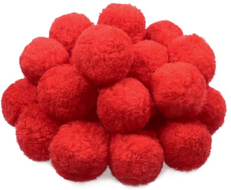 TOAOB 30 Piezas Pompones Grandes de Rojo de 5 cm Bolas de Fieltro Pompones para Decoraciones Manualidades Creativas y Decoraciones Bricolaje