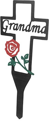 GANAZONO Piquet De Cimetière Métal Forme De Croix Décorative pour Mémoire Marqueur De Tombe avec Symbole Amour Décor Funéraire pour Jardin Et Sépulture à Mère