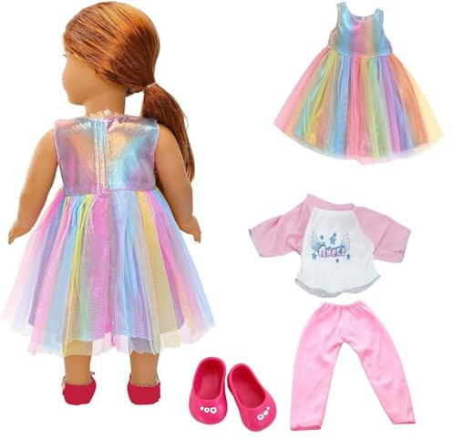 3Pcs Set Baby Doll Accessories, Doll Clothes Set for 14-18 Inch Dolls, Dress to Impress Dolls, Soft & Durable Outfits, Perfect for Dress-Up Play and Gift Giving