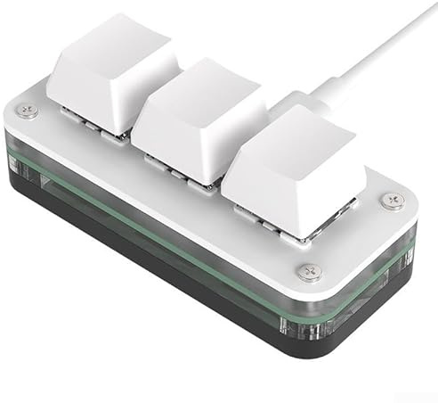 DAZZLEEX Elegante teclado ergonómico con una sola mano con características programables para mejorar tu productividad mientras realizas cualquier tarea (blanco)