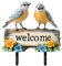SZLIFE Cartello da Giardino Welcome Birds, picchetto da Giardino, Motivo bifacciale, Decorazione da Giardino per Prato e