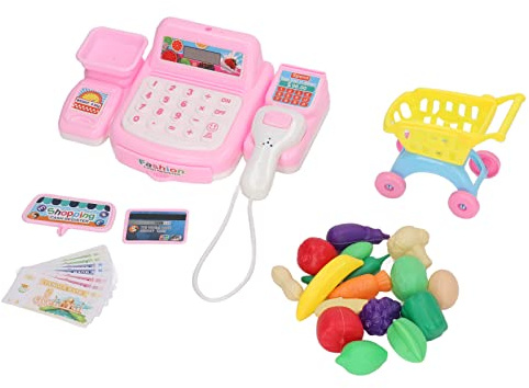 DGLDCSHUAI Registratore di cassa giocattolo Set da gioco Simpatici colori vivaci Plastica resistente Leggero effetto sonoro Registratore di cassa per bambini dai 3 anni in su