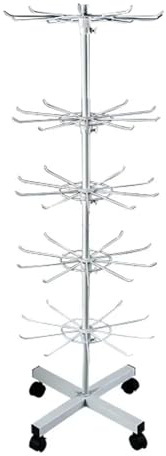 Etagère en métal,Étagère rotative multifonctionnelle,Étagères Verticales pour Les magasins de détail et Les supermarchés,Peut contenir des Chapeaux,Gants,écharpes,Accessoires,etc. (Blanc, 5 Couches)