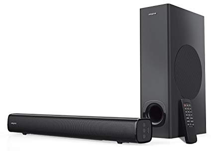 CREATIVE Stage 2.1 Kanal Soundbar mit Subwoofer für TV, Computer und Ultrawidebildschirme, Bluetooth/Optischer Eingang/TV ARC/AUX-Eingang, Fernbedienung und Wandmontage-Kit, Schwarz