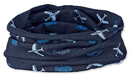 Sterntaler 1521967 Kinder Sommerschal Allrounder Loop Flugzeugmotiv (M, Marine)