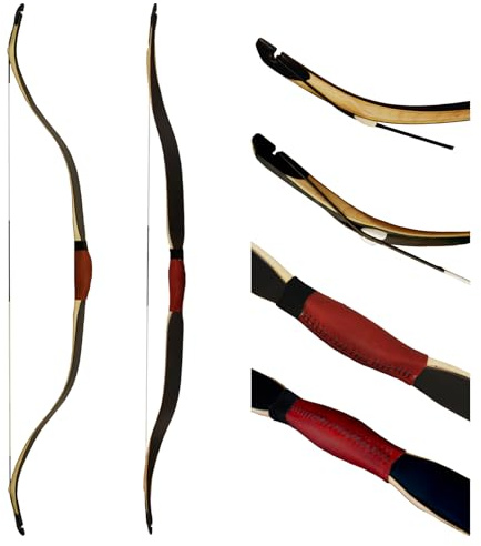 AF Archery Turkish Recurve Bow, 50 High-Performance Traditional Laminated Hunting Horse Bow for Adults Youth Beginners Enthusiasts and Hunting (Black Turkish, 45LBS)