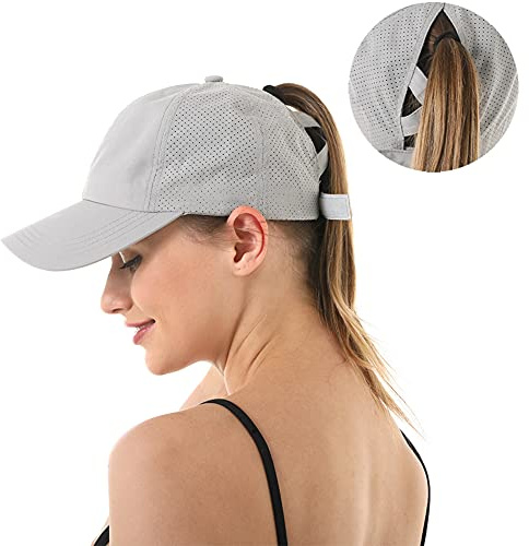YAMEE Cappello da Baseball Donna Estate Pony cap, Berretto da Baseball da Donna a Coda di Cavallo, ponycap Asciugatura Rapida Cappello Cappello con Visiera(Circonferenza della Testa: 57-58 cm)