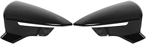 Yuecoom 2 Stücke Auto Spiegelkappen, Streifen Abdeckung Außenspiegel für Leon Mk3 5F ST FR Cupra 2013 2014 2015 2016 2017 2018 2019(Glänzend Schwarz)