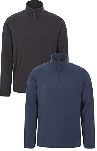 Mountain Warehouse Mens Camber Fleece Top - Lightweight Top, Breathable Sweater, Quick Drying Pullover, Extra Ventilation - Ideal For Winter Walking Mixed (Multipack) 3XL