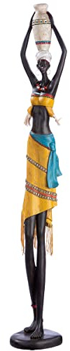 GILDE Figura Decorativa Grande y Moderna Escultura Africana XXL – decoración Africana de Resina – Estilo Africano – Altura 89 cm