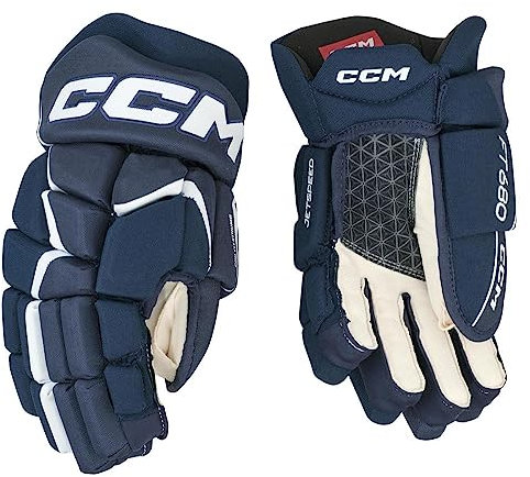 CCM Jetspeed FT680 Eishockey Handschuhe Senior (Navy/Weiß, Größe: 14)