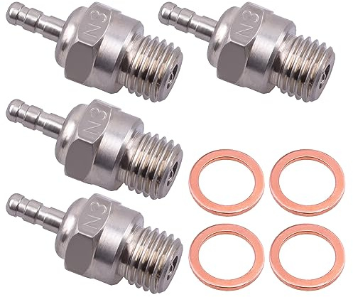 CrazyHobby 70117 Hot Glow Plug No.3 N3 Spark Nitro Engine Parts Replace OS 8 for Traxxas HPI HSP Kyosho 1/8 1/10 RC Car Truck Buggy (Pack of 4)