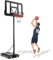 KOMFOTTEU tragbarer Basketballständer, Basketballkorb mit Ständer 130-305cm höhenverstellbar, Basketballanlage 12 Stufen verstellbar für Kinder & Erwachsene, Basketball Korbanlage mit Rollen