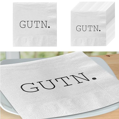 Servietten 'Gutn' 60er Set | 33x33cm 3-lagig Papierserviette | Tischdeko Guten Appetit (1 x 60er Set Servietten Gutn)