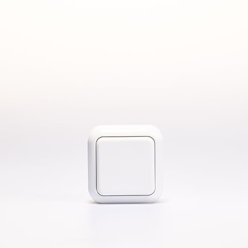 Bouton en saillie | Parure | Bouton-poussoir comme bouton de sonnette, ouvre-porte, interrupteur à clé, bouton à bascule, interrupteur marche/arrêt AP 250V/10A pour l'intérieur, blanc