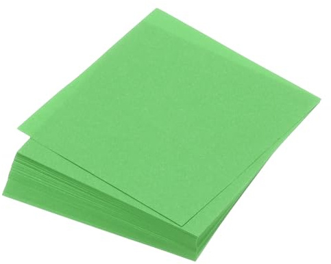 QUARKZMAN 100 Hojas de Papel de Origami Doble Cara Verde 10 x 10cm 70GSM Hoja Cuadrada de Papel Plegable para Proyectos de Arte y Manualidades, Principiantes