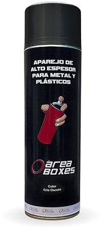 AREABOXES Pintura APAREJO En Spray, Alto Espesor, Poder De Relleno, Fácil Lijado. Uso Post Imprimación o Para Metal, Plástico, Madera, Etc. Aparejo P/Coche Calidad 2k. Aparejo 500Ml. (1, Gris Oscuro)