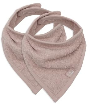 Jollein Lot de 2 bavoirs pour bébé - Bandana - Rose sauvage - 100% coton - Avec fermeture Velcro - Bavoir pour bébé
