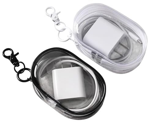 2 Piezas Funda Auriculares,Funda Auriculares Inalambricos,Estuche Auriculares,Caja de Almacenamiento Portátil Transparente para Auriculares para Organizar Cables de Datos,Cargadores,Auriculares