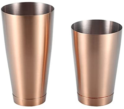 Cocktail Shaker Set, professionell Boston-uppsättning med 18 oz oviktat 28 oz viktat, rostfritt stål, tunga martini-burkar, blandade drycksshakare, viktiga för bartending (rosaguld)