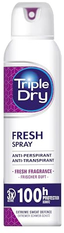 Triple Dry For Women | Fresh Fragrance Anti-Perspirant Spray 150ml | 100-Hour Protection Against Excessive Sweating | Fights Odour & Night Sweats | Triple Active Formula | Clinically Proven | Female