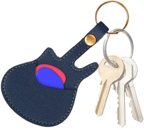 Keychains de soporte de guitarra, caja de soporte de selección de guitarra, PU Bolsa de plectro de , Bolsa de de Plectrums resistente al desgaste portátil para el mantenimiento del instrumento